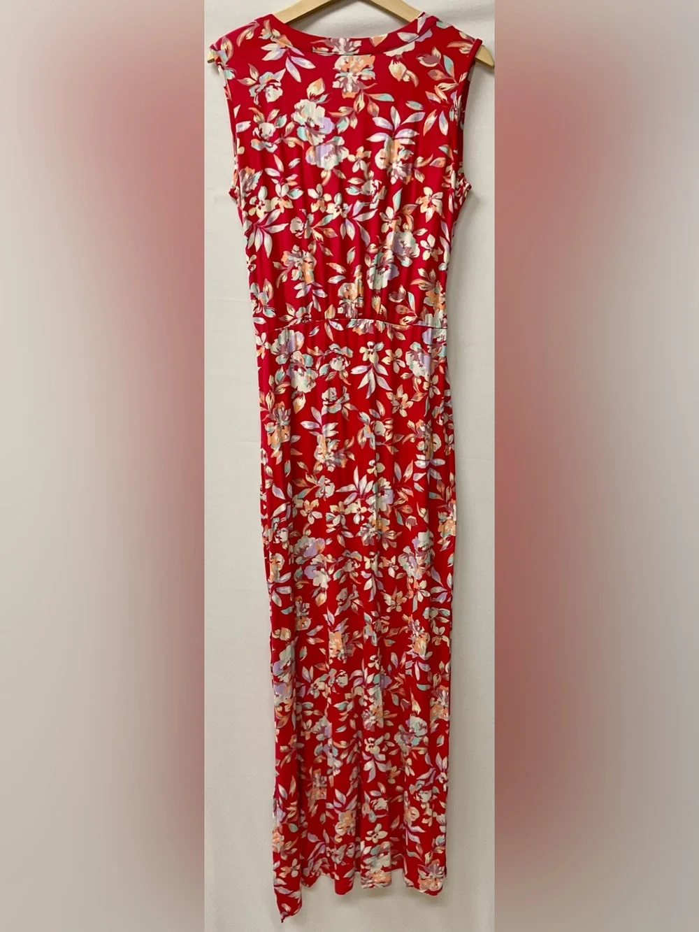 Brand New-Loveappella Floral Knit Faux Wrap Maxi Dress